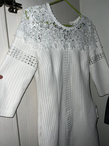 белый платье: Повседневное платье, Лето, Короткая модель, S (EU 36)
