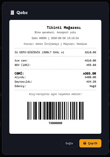 Kassa avadanlığı: POS/Kassa sistemi – pərakəndə satış üçün tam həll Xüsusiyyətlər: - — 6