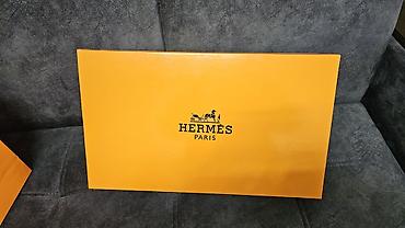 берцы ботинки: Женские высокие сапоги Hermès в фирменной оранжевой коробке,кожа — 4
