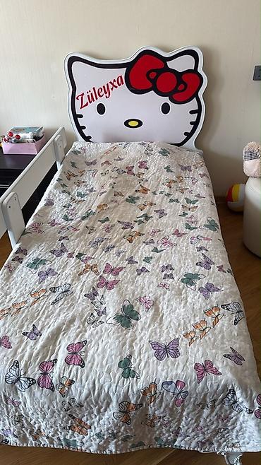 hello kitty oyuncaq: Uşaq çarpayısı – Hello Kitty başlıqla - Ölçü: tək nəfərlik uşaq — 1