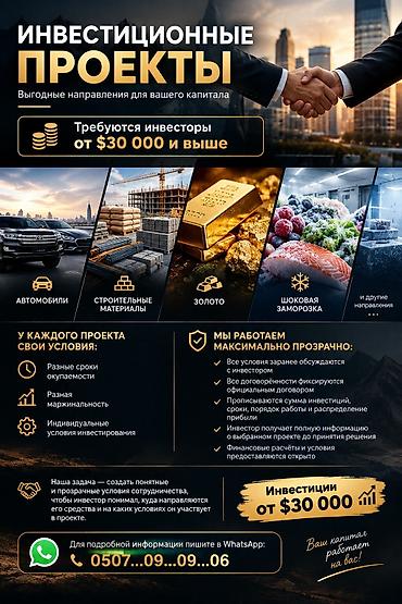 требуется бригада: 🔥 ИНВЕСТИЦИОННЫЕ ПРОЕКТЫ 🔥 **Требуются инвесторы от $30 000 и выше.** — 2