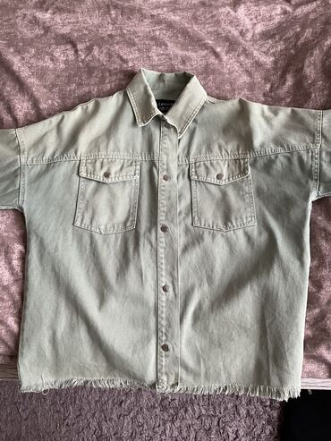 рубашка женская размер м: Рубашка, Классическая модель, Оверсайз, Турция