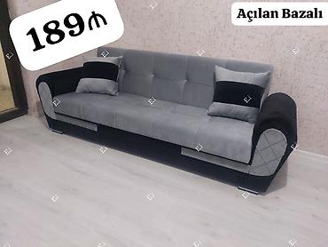 ortopedik yastıq: Açılan bazalı divan – 189₼ - Rəng: boz və qara kombinasiyası - — 1
