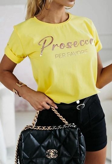 Majice kratkih rukava: Majice sa natpisima trendi basic modeli. Sira majica sa okruglim — 1