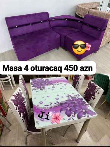 Pufiklər: Künc divan və masa desti