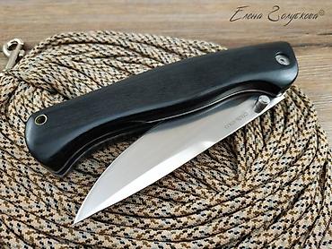 Охотничьи ножи: Складной нож Калан от Витязь сталь 65x13, рукоять дерево Охота и — 9