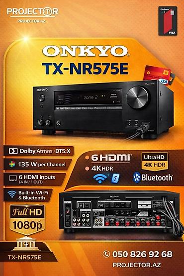 resiver: Onkyo TX-NR575E AV Receiver - 7.2-kanallı AV resiver, Dolby Atmos və — 1