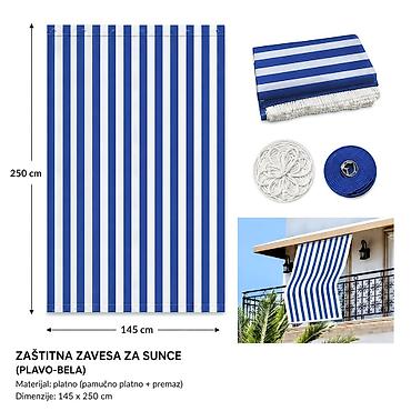 emmezeta rolo zavese: KMT Rolo zavesa plavo-bela 296788 Opis: - Zaštitna rolo zavesa za — 1
