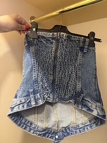 zara bot: ZARA denim korset-top - Model: Denim korset tipli strapless top - — 4