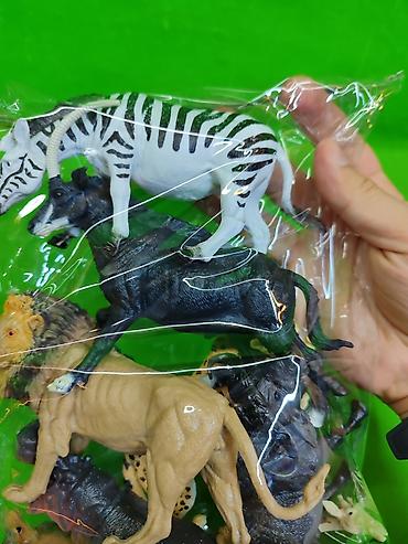 жираф: Игрушки резиновые дикие животные для детей🐯 Комплектация товара — 3