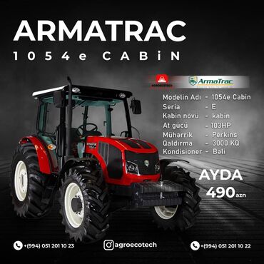 Traktorlar: 🔖 Armatrac 1054e Cabin traktoru Aylıq ödəniş 490 AZN 💶 20% ilkin