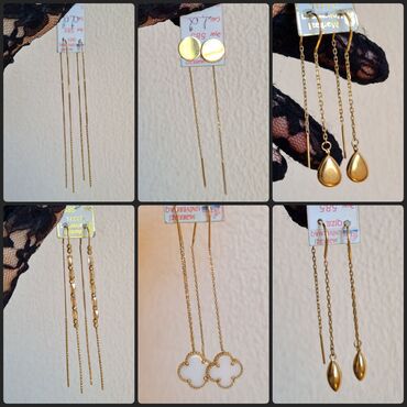 Sırğalar: Sırğa, Sarı qızıl, 585 Əyar, 3 g, Ünvandan götürmə — 2