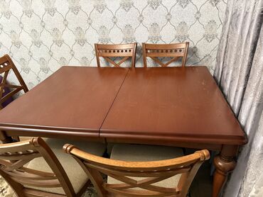Вилки: Раскладной, Прямоугольный стол, 6 стульев