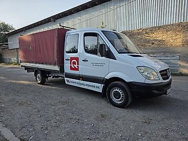 транс: Mercedes-Benz Sprinter тентованный бортовой, двухрядная кабина — 1