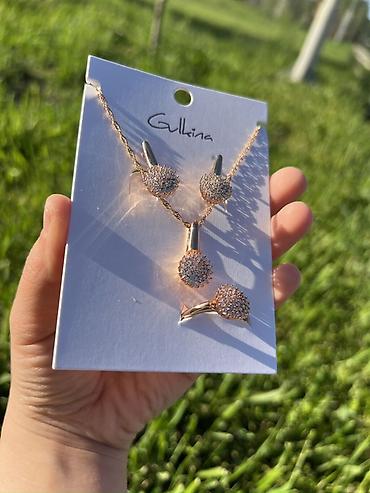 Наборы украшений: Дубайский бижутерия 💍💎 Комплект украшений Gulina в розовом золоте — 7