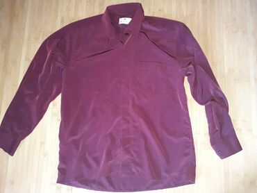 muška lanena košulja: Shirt color - Burgundy