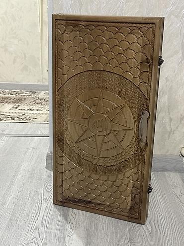 karabağ karavan: Milli naxışlı taxta nərd dəsti - Material: bərk taxta (əl oyma) — 1