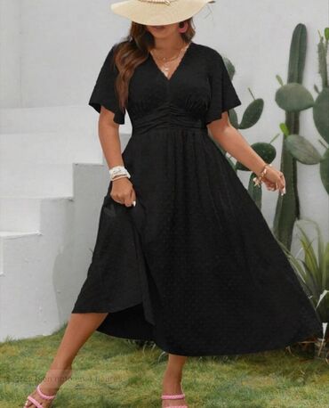 haljine za plazu: 3XL (EU 46), color - Black, Other style, Short sleeves
