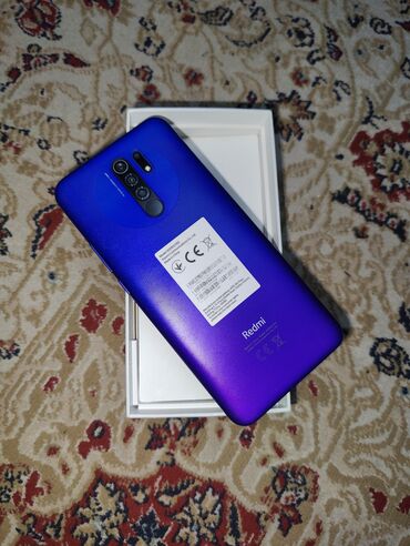 оперативная память для пк: Redmi, Redmi 9, Колдонулган, 64 ГБ, түсү - Кызгылт көк, 2 SIM