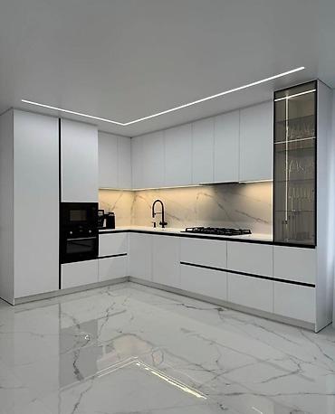silver kitchen: Кухонный набор на заказ, ЛДСП, По договорённости, Бесплатная доставка, Дизайн, проект — 4
