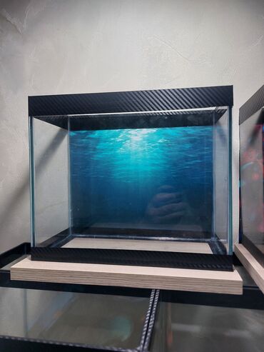 Akvariumlar: Şüşə akvarium – dekorativ fonlu modellər ölçü 30×25×15 Məhsul təsviri — 24