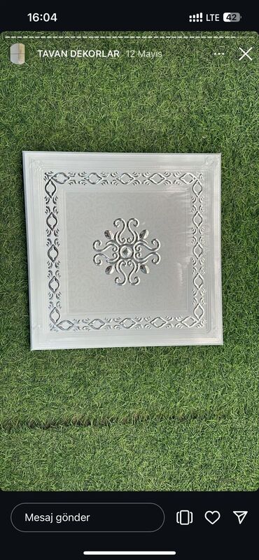 Сушилки: Tavan dekor paneli - Kvadrat formalı, ağ rəngli dekorativ tavan