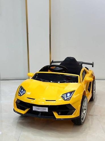 balaca maşin: Uşaq maşını Lamborghini Aventador sarı 12V batareya Pult2,4GHz Əsl — 2