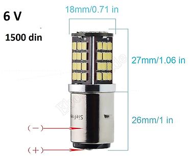 Prekidači: LED BA20D – 6 V - Napon: 6 V - Grlo: BA20D, dvostruki kontakt — 1