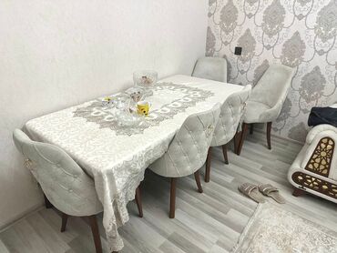 обеденный стол купить: Для гостиной, Б/у, Прямоугольный стол, 6 стульев