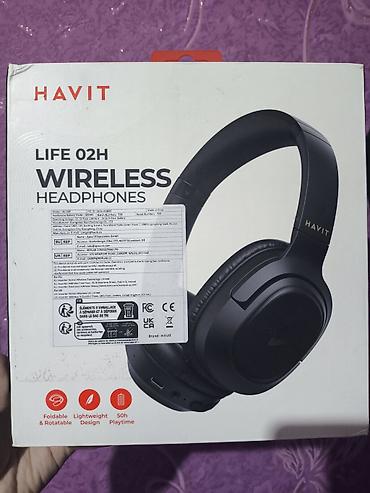 Yeni Simsiz (Bluetooth) Qulaqcıqlar, Havit, rəng - Qara