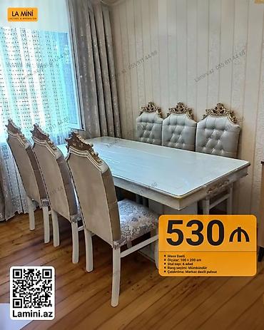 Mebel dəsti – Klassik yemək masası və 6 ədəd stul - Masa ölçüsü: 100 lalafo.az -da Mebel dəsti – Klassik yemək masası və 6 ədəd stul - Masa ölçüsü: 100