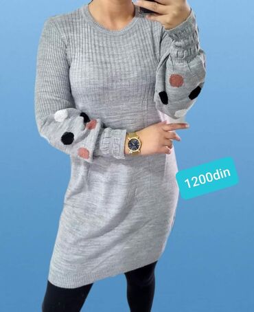 haljina 110: M (EU 38), color - Grey, Other style, Long sleeves