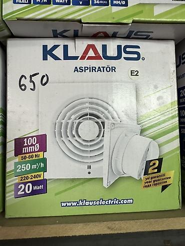 Аспиратор (вытяжной вентилятор) KLAUS E2 - Диаметр патрубка: 100 мм -