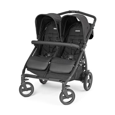 детская коляска для двойни: Коляска, цвет - Черный