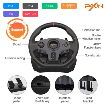 игровой руль и педали: Игровое Рулевое колесо для ПК, Гоночное колесо для PS3/PS4/Xbox