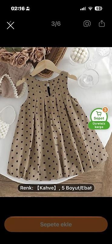 louis vuitton cantalar: Məhsul: Uşaq qız donu - Rəng: Qəhvə (kahve) tonunda - Naxış: Xırda — 1