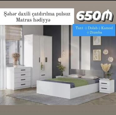 Uşaq və gənc otağı üçün dəstlər: 2 təknəfərlik çarpayı, Dolab, Tumba, 2 tumba, Azərbaycan, Yeni