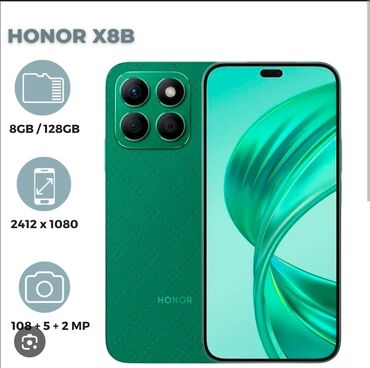 Honor: Honor X8b, 128 GB, rəng - Qara, Barmaq izi, Face ID