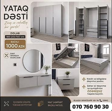mebelim: Yataq Dəsti – zövq və rahatlıq bir yerdə! Tərkib: - Bazalı çarpayı — 1