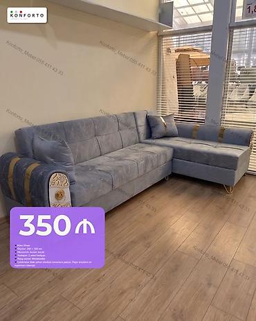Künc divan - Ölçülər: 260 × 160 sm - Mexanizm: Açılan, bazalı -