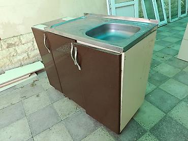 тумба для мойки: Mətbəx dolabı və metal lavabodan ibarət modul 110 en hunduru 90 - — 2
