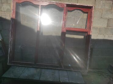 черный орех: Даяр жыгач терезеле, Терезе түрү: Балкон, 150 * 180, Колдонулган, Орнотуусуз