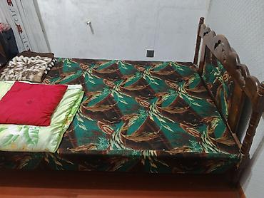 Mebel: İşlənmiş, İkinəfərlik çarpayı, Bazasız, Matras ilə, Siyirməsiz — 3