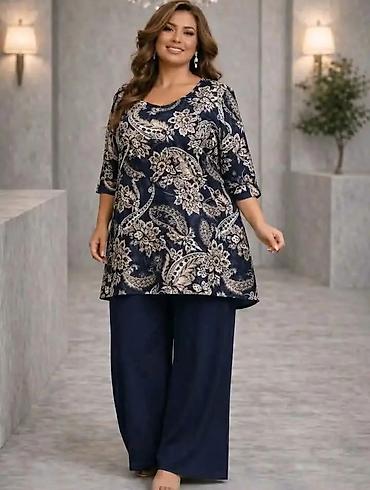 Kompleti: Ženski komplet – tunika i pantalone, plus size - Dvodijelni set — 5