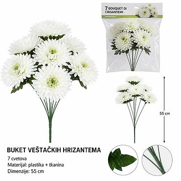 KMT Komada mala veštačka saksijska – beli buket hrizantema - Tip