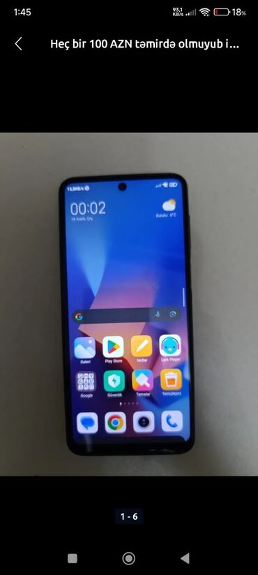 iphone 2 g: Xiaomi Redmi Note 9S, 64 GB, rəng - Göy, 
 İki sim kartlı, Düyməli, Sensor