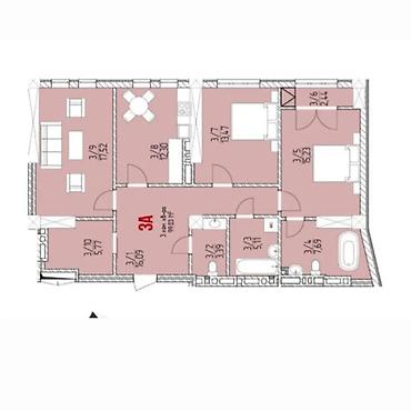 Продажа квартир: 3 комнаты, 100 м², Элитка, 8 этаж, Готовая ПСО (под самоотделку) — 8