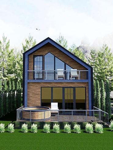 Продажа коттеджей и домов: Современный двухэтажный дом-шале с панорамным остеклением и террасами — 1