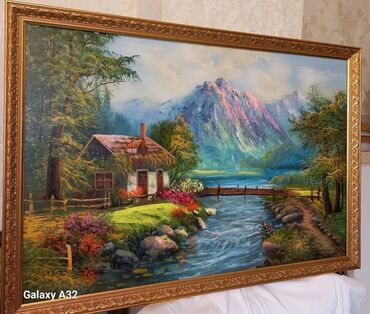 Şəkillər, tablolar: Ölçü 120/80 (12 ədəd). Böyükdürlər. Kətan parça üzərində yağlı boya — 10