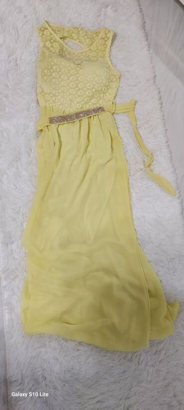 žuta haljina: Bоја - Žuta, Večernji, maturski, Na bretele